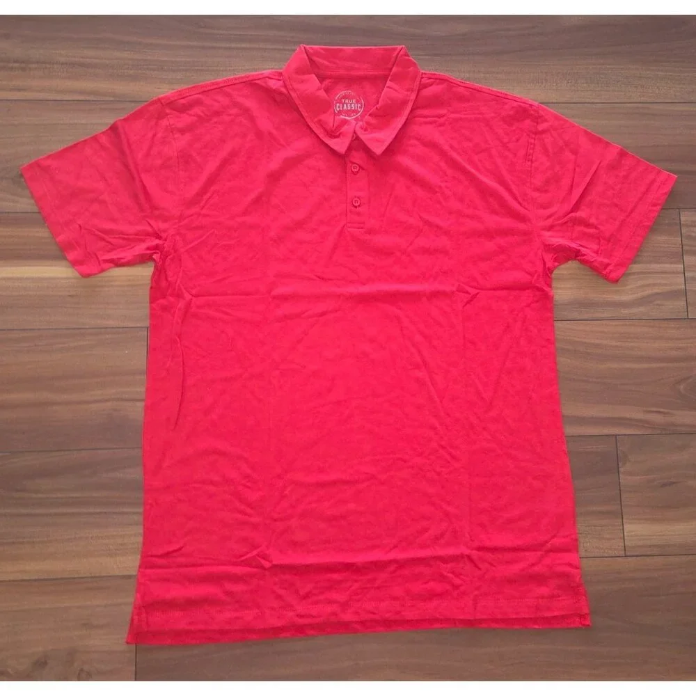 True Classic Red Short Sleeve Polo Shirt Men's Size XL NEW - Picture 3 of 4